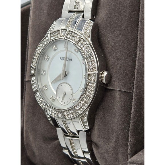 Bulova Ladies\' Classic Crystal Stainless Steel 2-Hand 96L291 NEEDS BATT SEE PICS main image 10